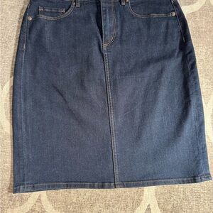 LOFT Blue Pencil Skirt Knee-Length Casual